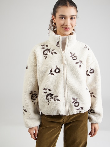 Abercrombie & Fitch Přechodná bunda – bílá: přední strana