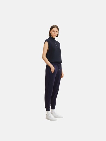 TOM TAILOR Tapered Broek in Blauw