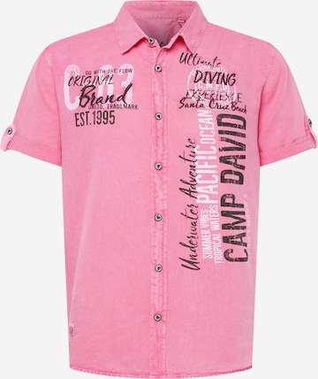 CAMP DAVID Button Up Shirt in Pink: front
