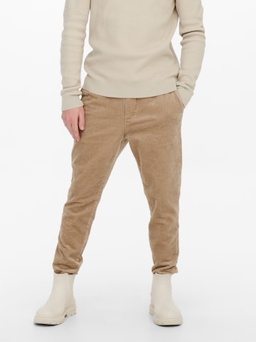 regular Pantaloni 'Linus' di Only & Sons in beige: frontale