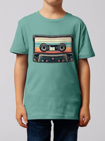 T-Shirt 'Retro Kassette' watabout.kids en vert : devant