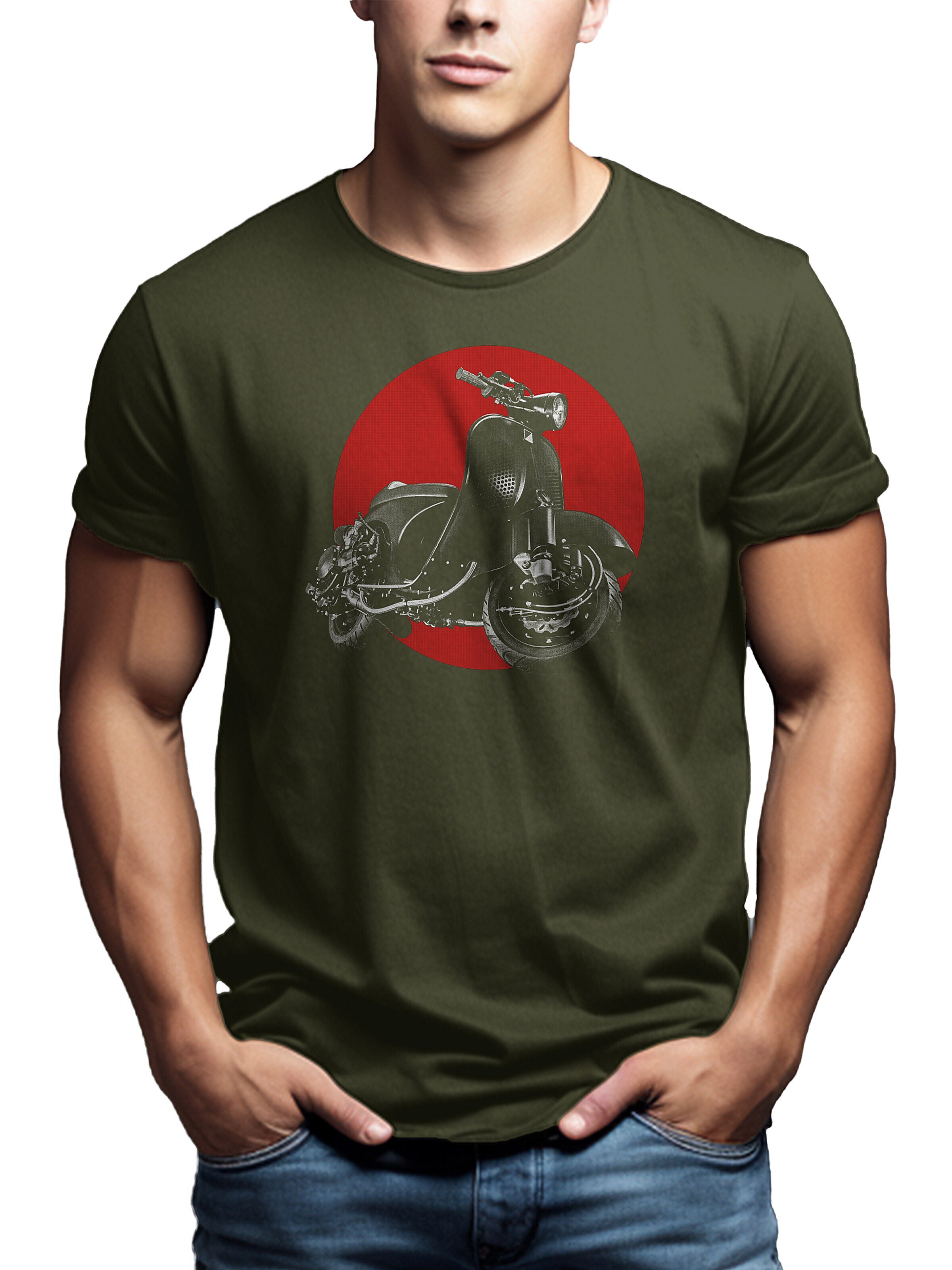 MAKAYA Shirt 'Race Scooter' in Green