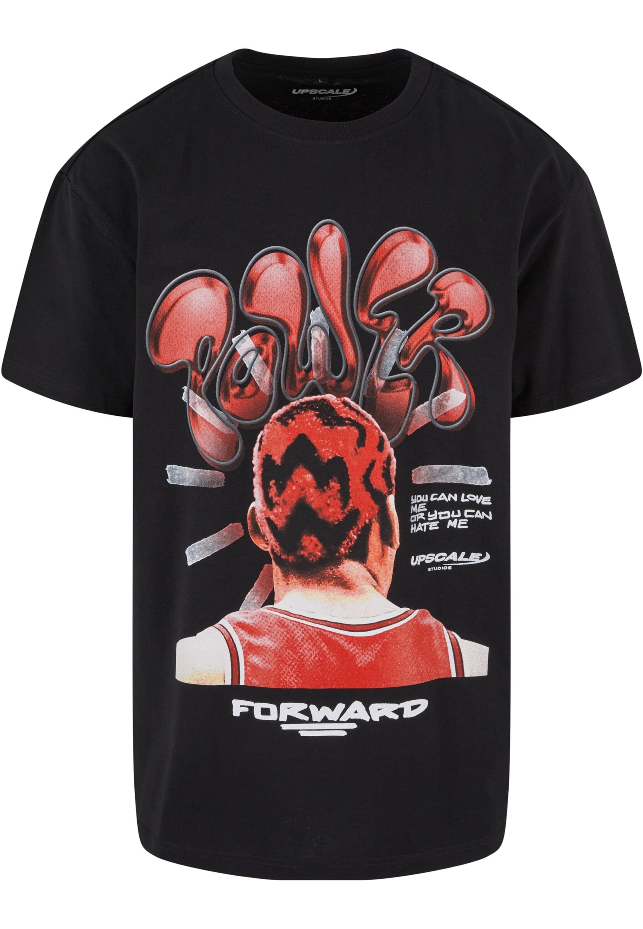 MT Upscale Tričko 'Power Foward 2.0' – černá: přední strana