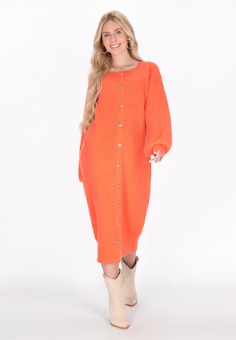 IZIA Gebreid vest in Oranje