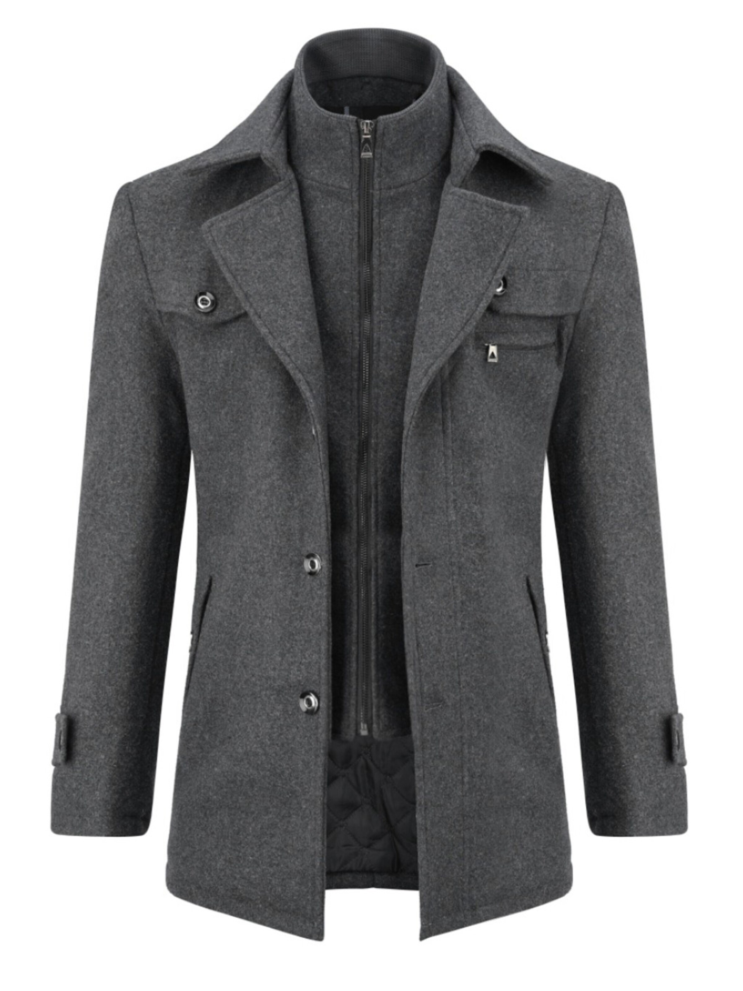 ALLTHEMEN Winter Coat 'Froststille' in Grey