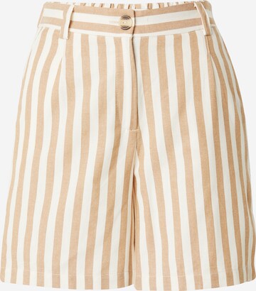 GARCIA Regular Pleat-Front Pants in Beige: front