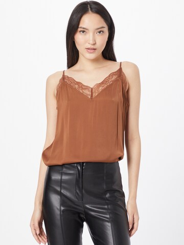 COMMA Blouse in Bruin: voorkant