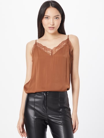 COMMA Blouse in Bruin: voorkant