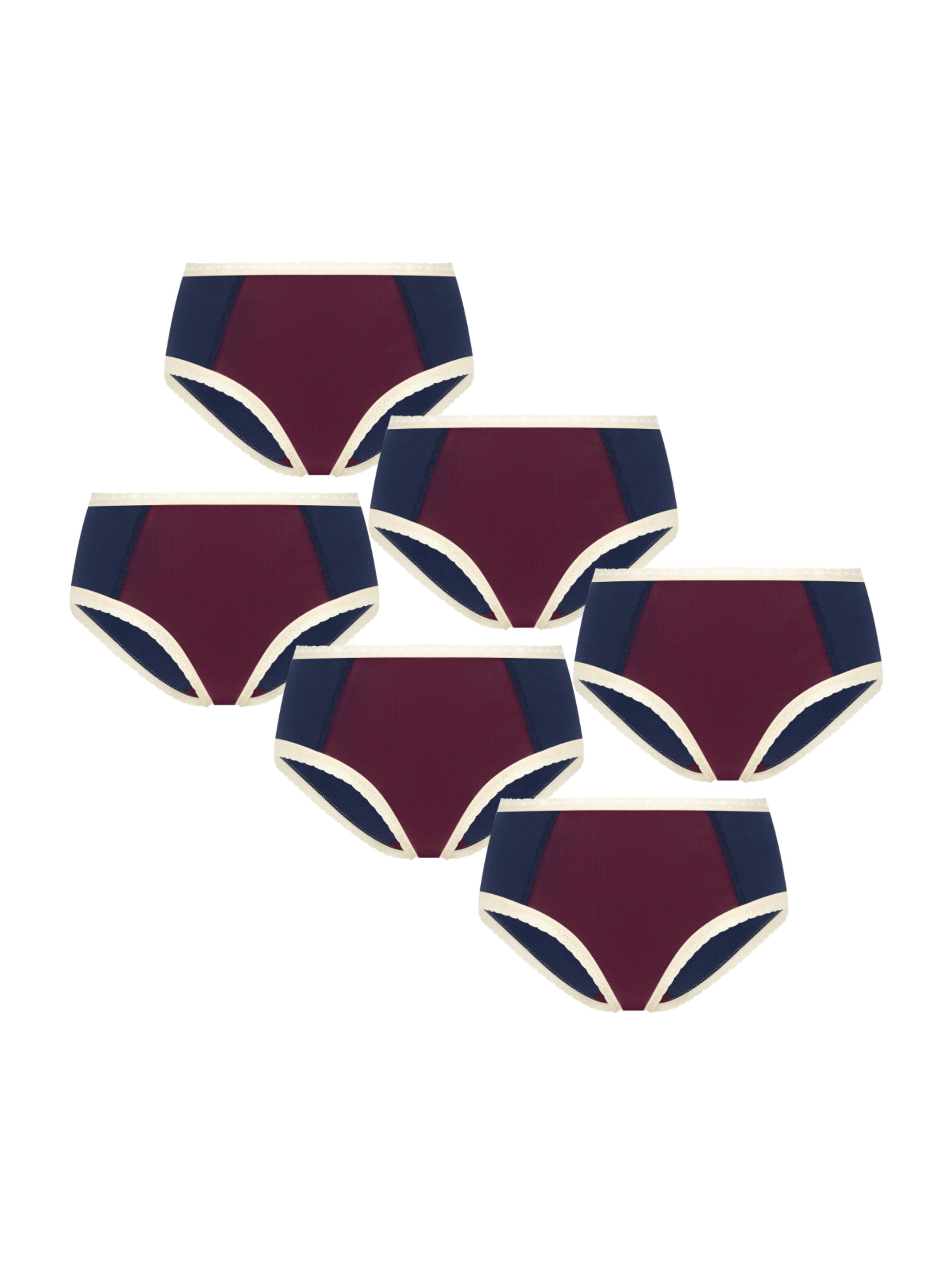 Albero Natur Panty 'Bio Baumwoll 6er Pack Damen Hipster mit Spitze' in Blue: front