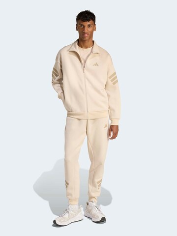 Veste de survêtement ADIDAS SPORTSWEAR en beige : devant