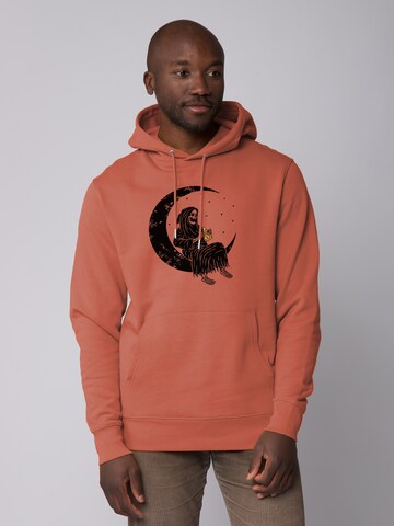 Sweat-shirt ' Pizza for life ' Watapparel en marron : devant