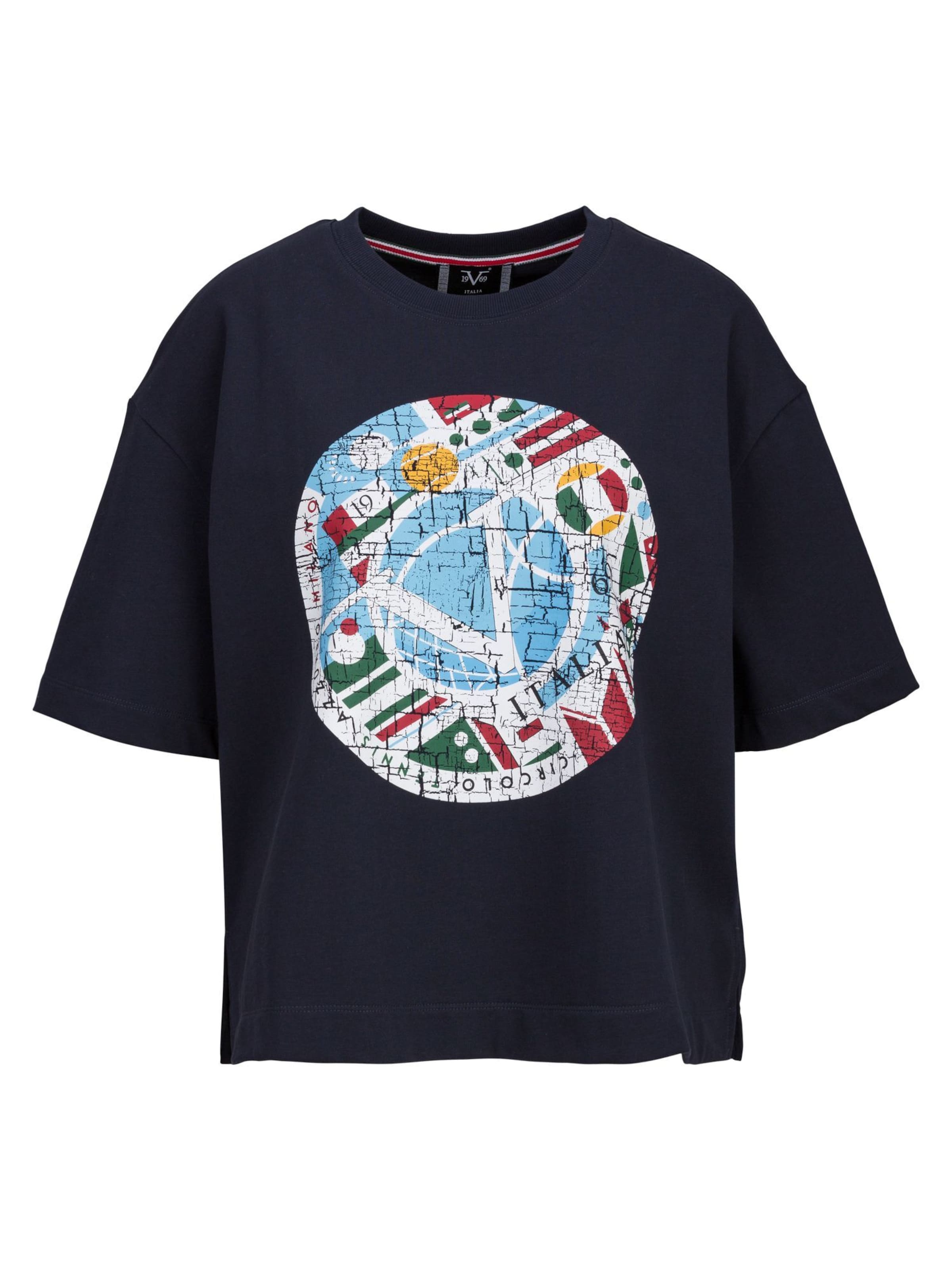 T-shirt oversize 'PETONIA TENNIS' 19V69 ITALIA en bleu : devant