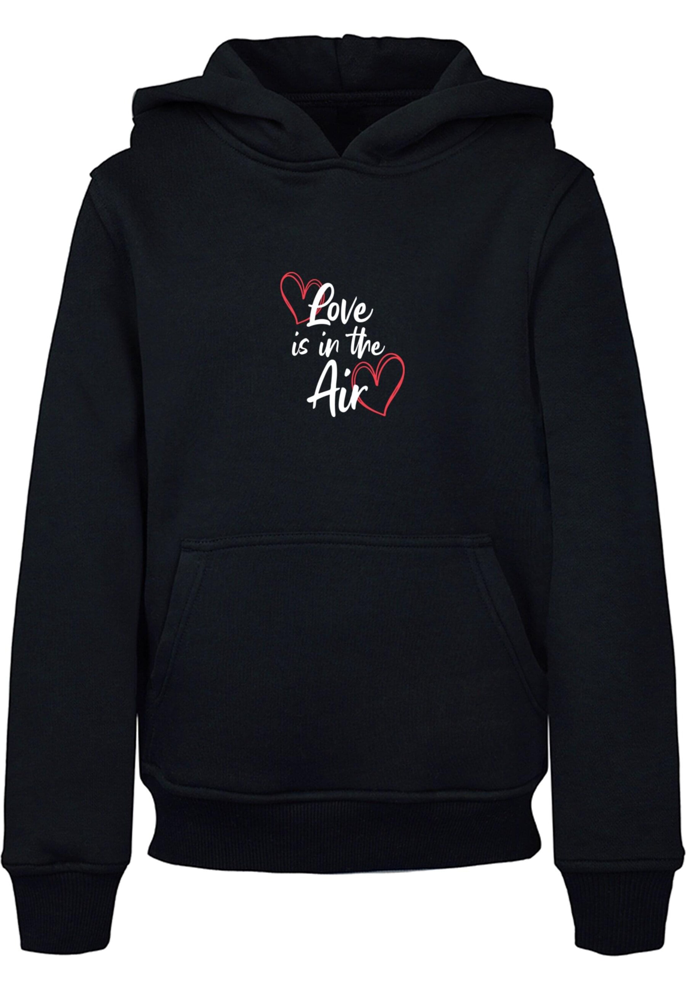 Merchcode Sweatshirt 'Valentines Day - Love is in the Air' in Schwarz: Vorderseite