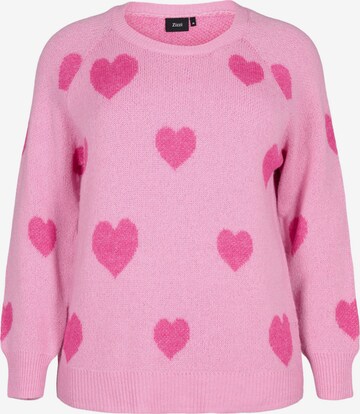 Zizzi Sweater 'VALENTINE' in Pink: front