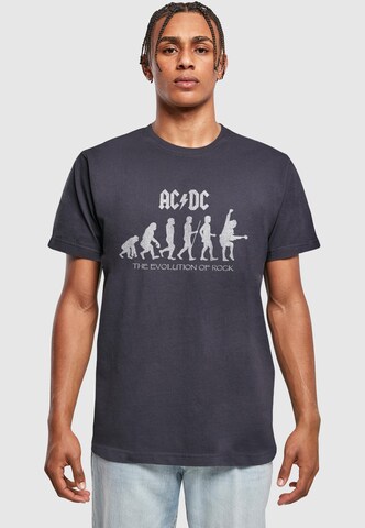 Merchcode T-Shirt 'ACDC - Evolution Of Rock' in Blau: Vorderseite