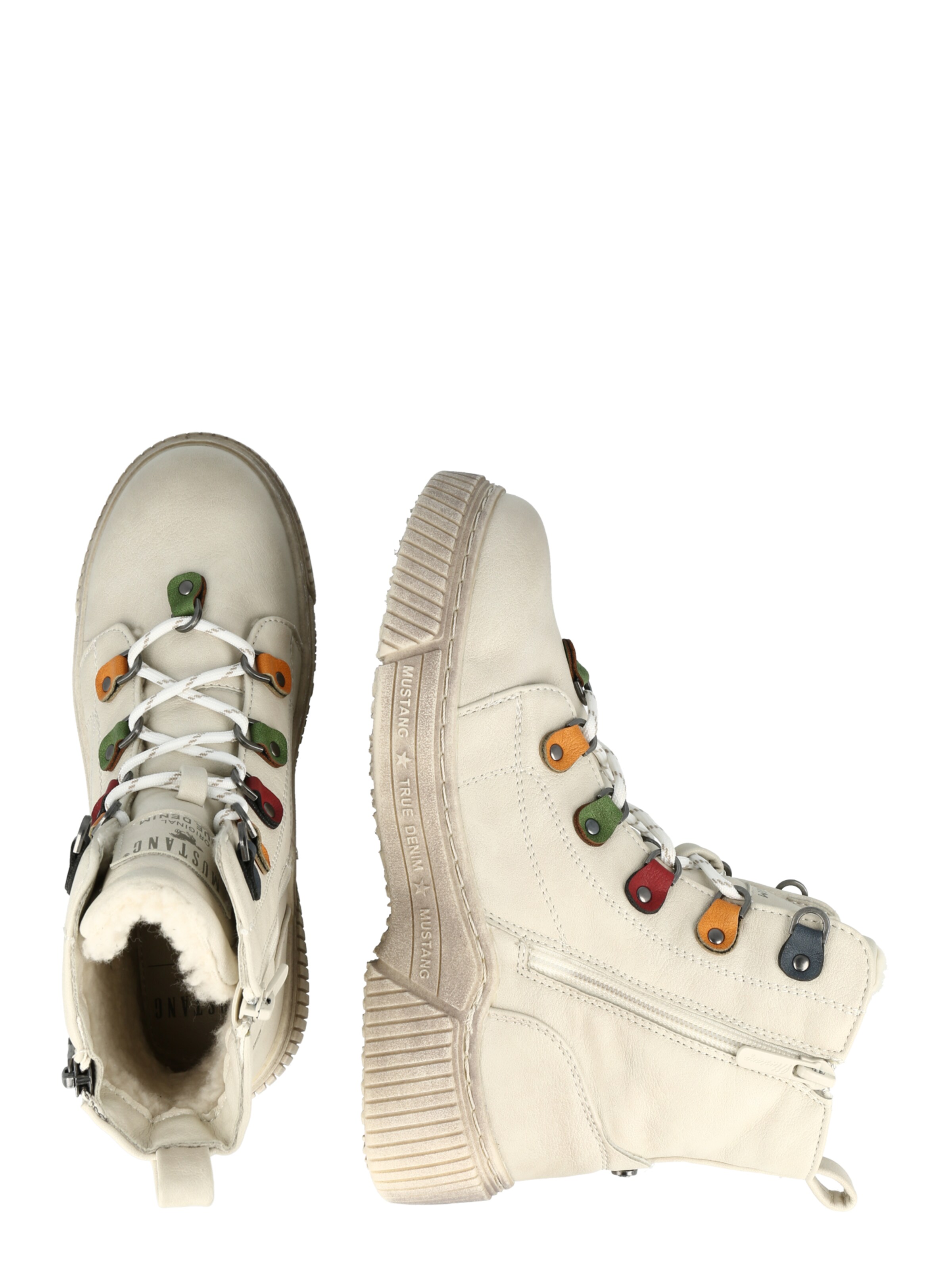 MUSTANG Lace-Up Ankle Boots in Grey