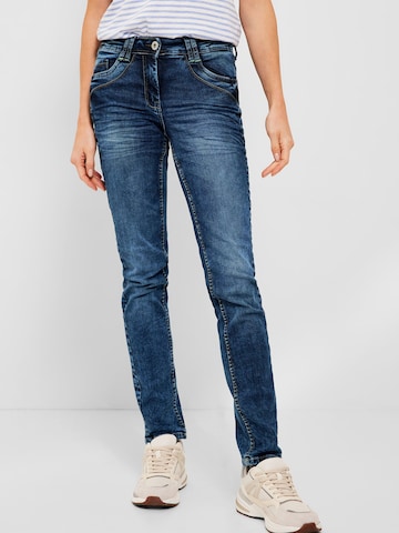 CECIL Slimfit Jeans in Blauw: voorkant