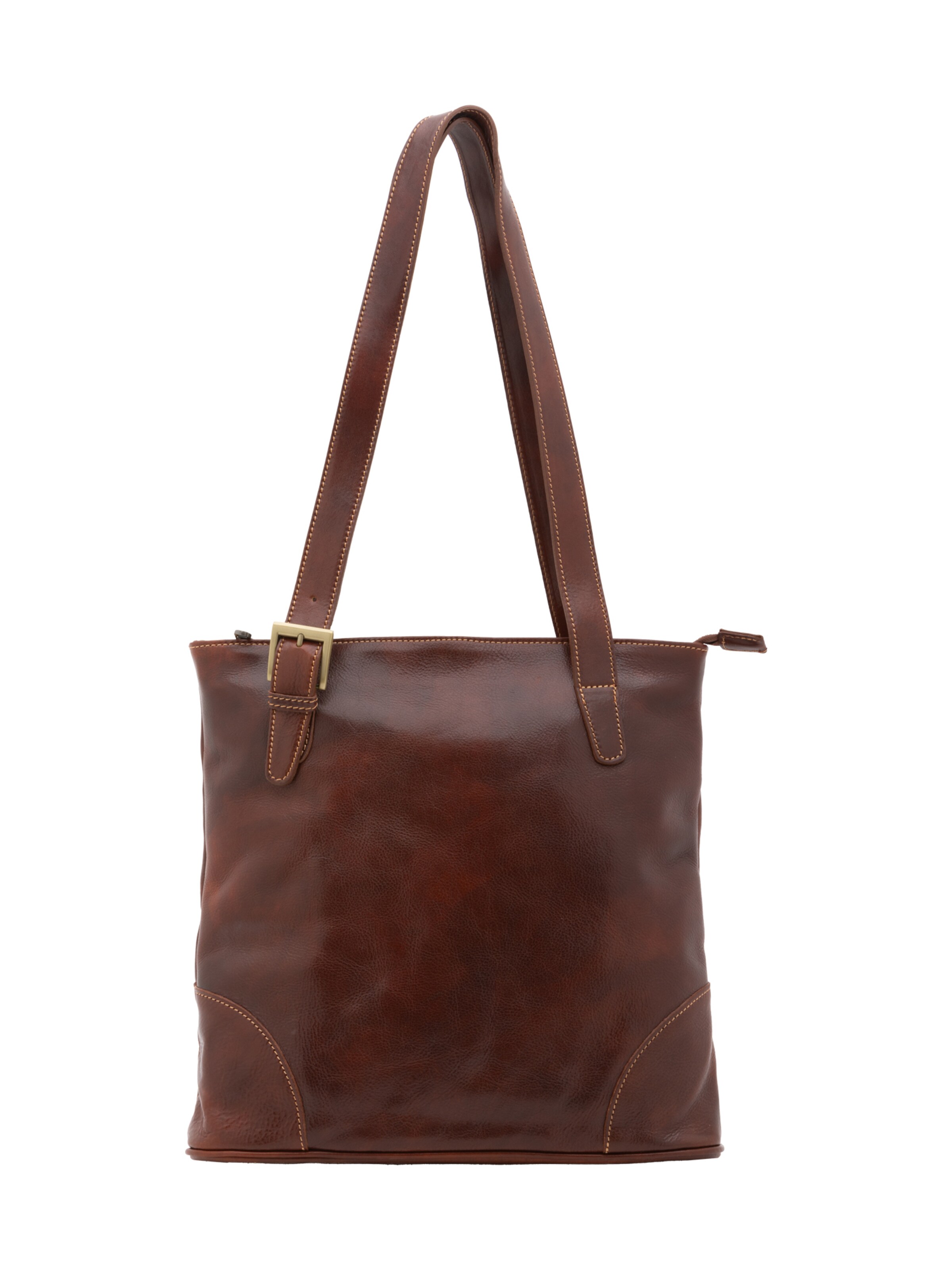 Borsa a spalla 'Borsa a Spalla Donna Pelle Vacchetta - Chiusura Zip' di I Fratelli in marrone: frontale