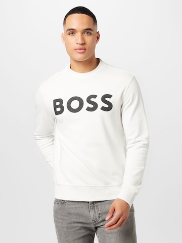 BOSS Orange Sweatshirt 'WeBasic' in White: front