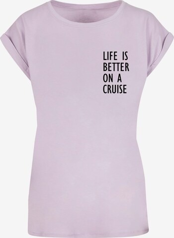 Merchcode Shirt 'Life Is Better' in Purple: front