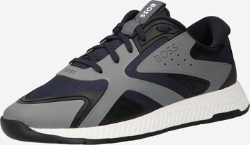 BOSS Platform trainers 'Titanium' in Blue: front