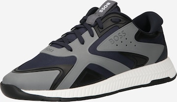 BOSS Black Platform trainers 'Titanium' in Blue: front