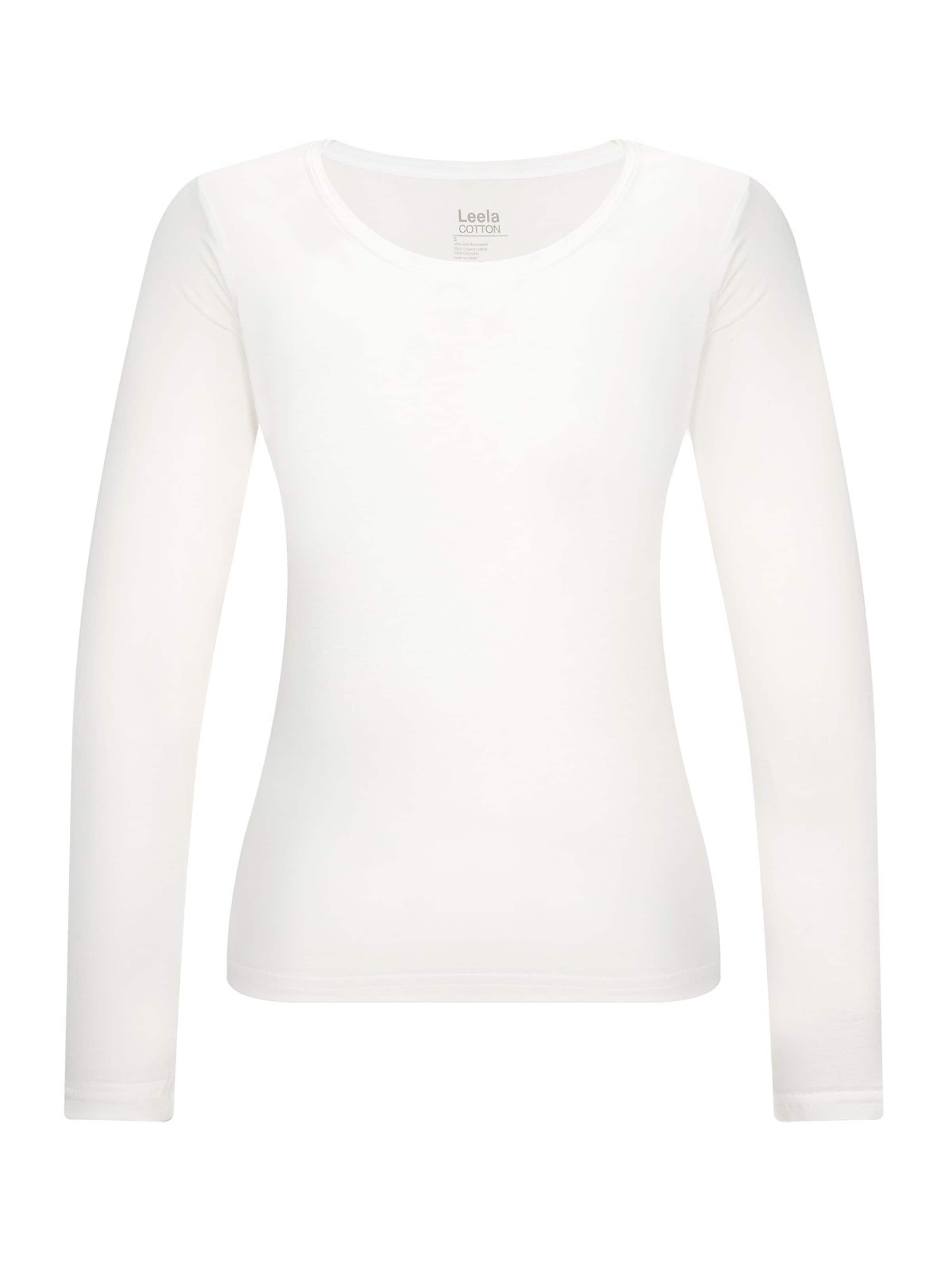 Leela COTTON Shirt 'Damen Bio-Baumwoll Langarmshirt' in White: front