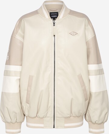 UNFOLLOWED x ABOUT YOU Between-Season Jacket 'MOST WANTED' in Beige: front