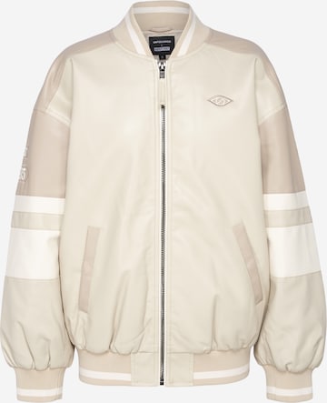 UNFOLLOWED x ABOUT YOU Between-Season Jacket 'MOST WANTED' in Beige: front