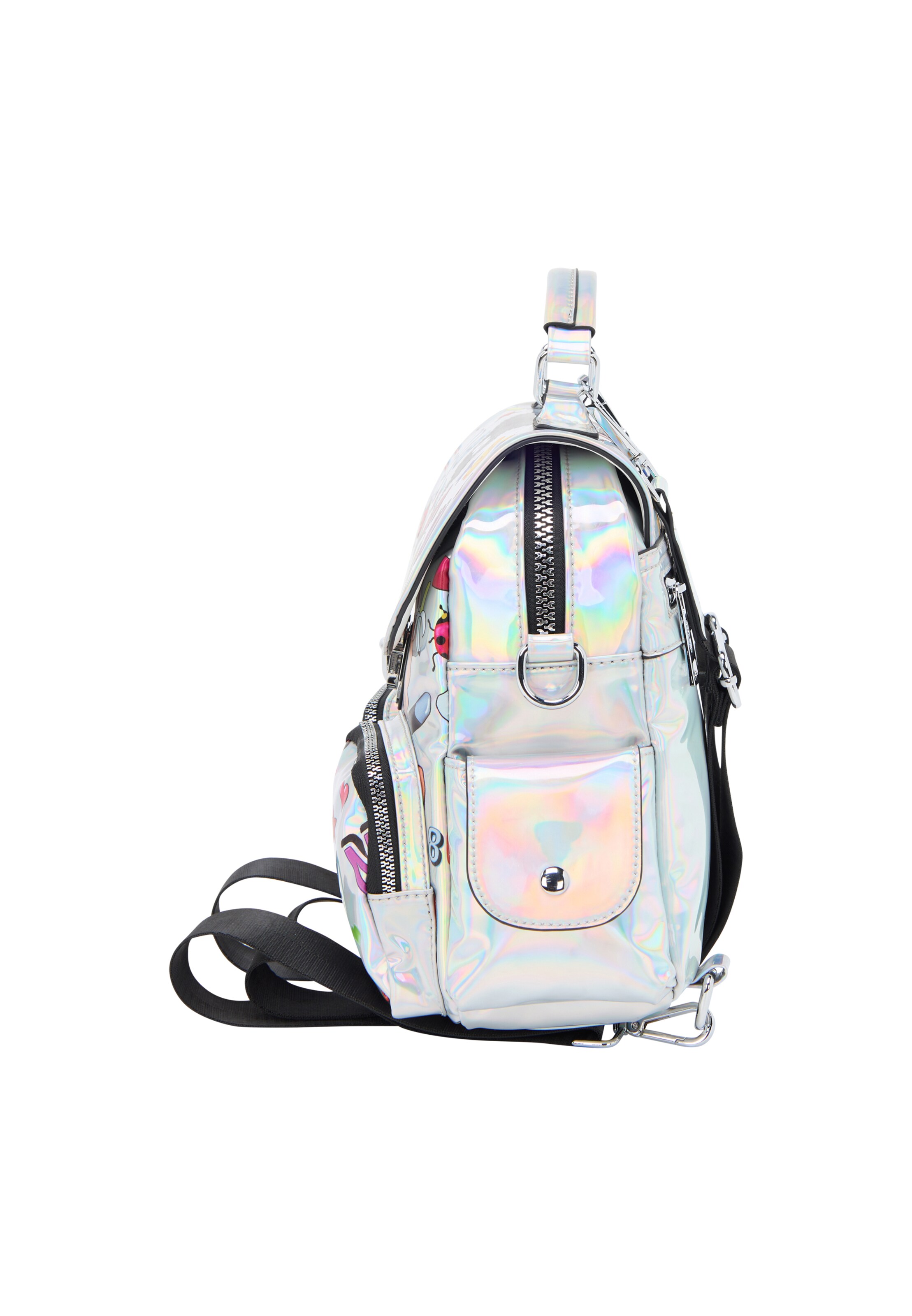 MYMO Batoh 'Pop Eyetheme' - Strieborná