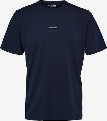 T-Shirt 'ASPEN' SELECTED HOMME en bleu : devant