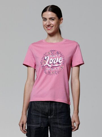 T-shirt 'Only love today' Watapparel en rose : devant
