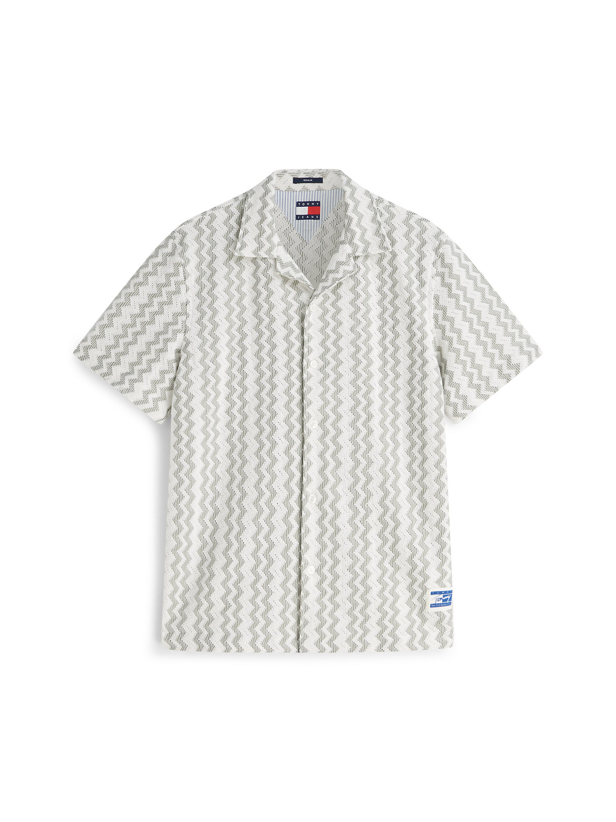 Tommy Jeans Chemise en vert clair / blanc, Vue avec produit
