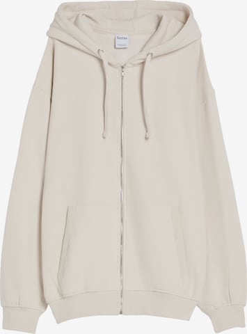 Bershka Sweat jacket in White: front