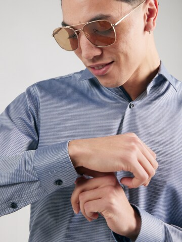 OLYMP Slim fit Zakelijk overhemd in Blauw