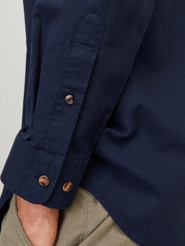 JACK & JONES Comfort fit Button Up Shirt 'Summer Band' in Blue
