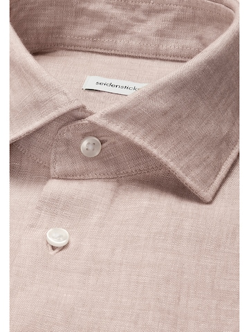 Coupe slim Chemise business 'Smart Linen' SEIDENSTICKER en beige