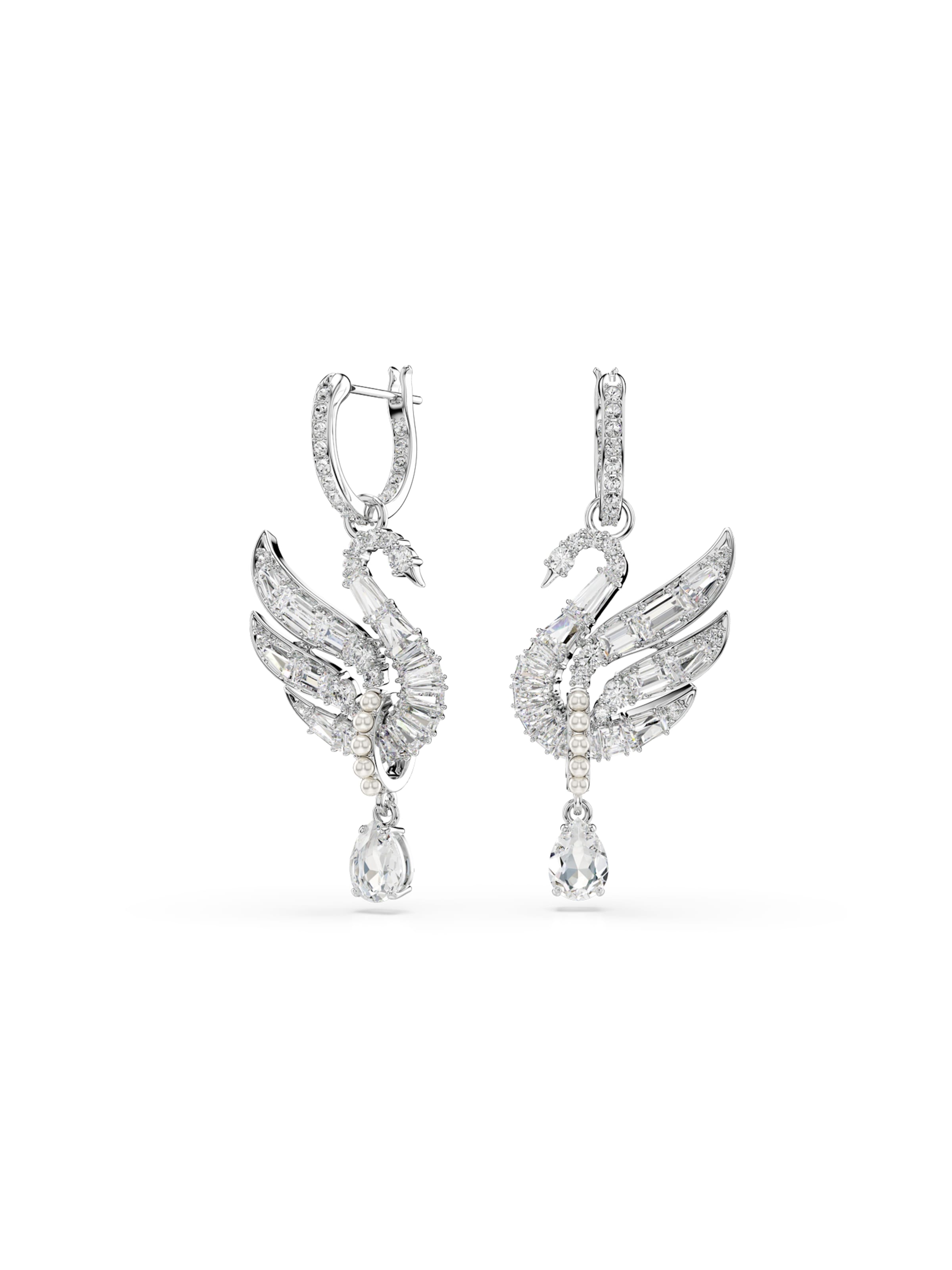 Swarovski Ohrringe 'Swan' in Silber: Vorderseite