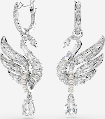 sidabrinė Swarovski Auskarai 'Swan': priekis