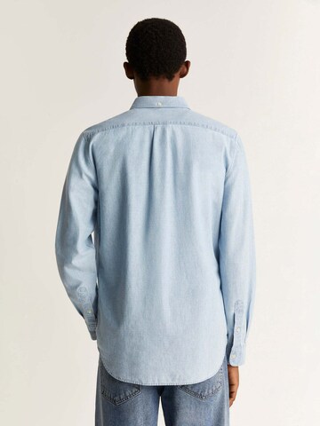 Scalpers Comfort fit Button Up Shirt 'New Forest' in Blue