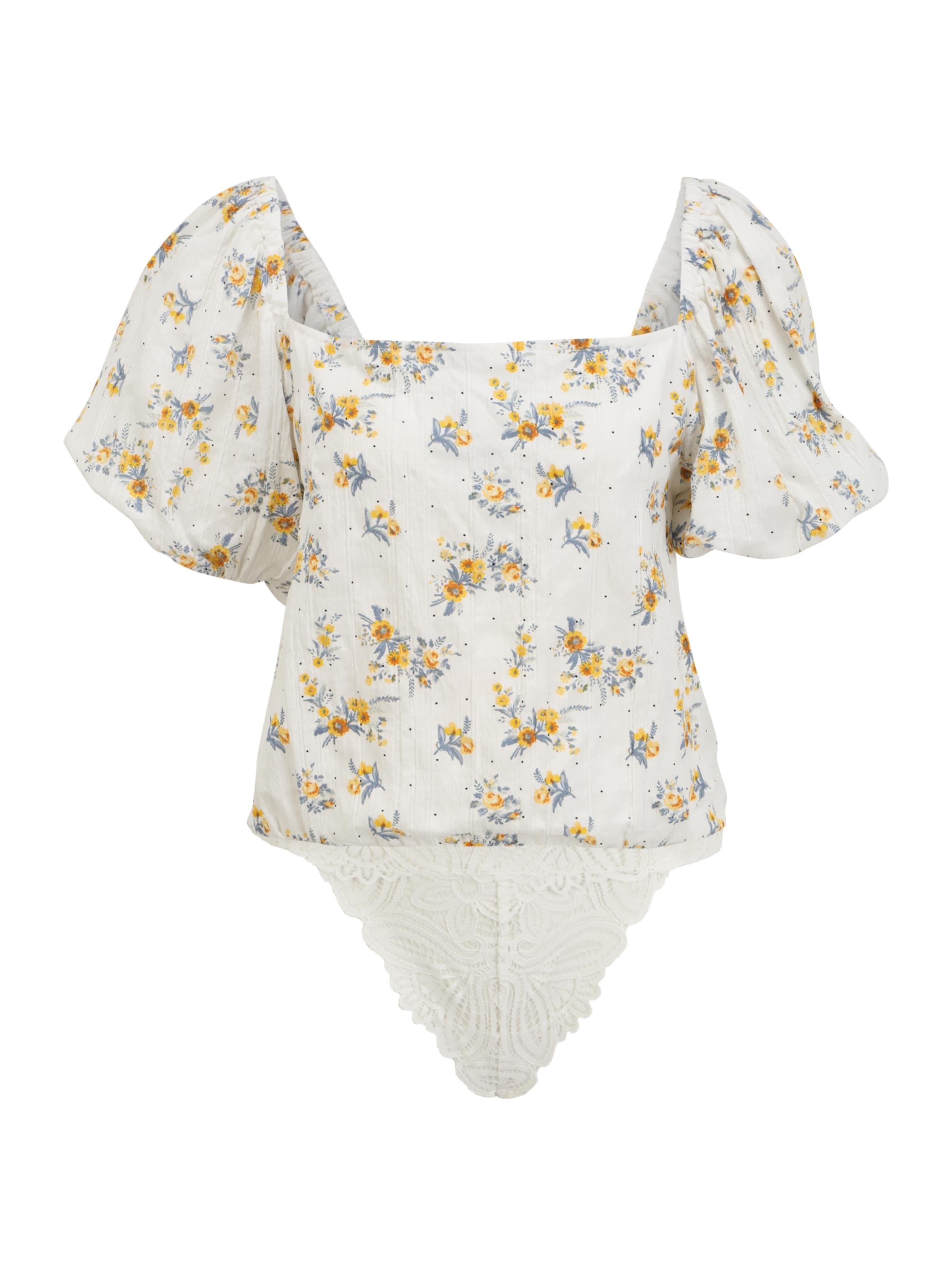 Free People Блуза боди 'ANGELA' в бяло: отпред