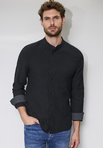 Street One MEN Regular Fit Hemd in Schwarz: Vorderseite