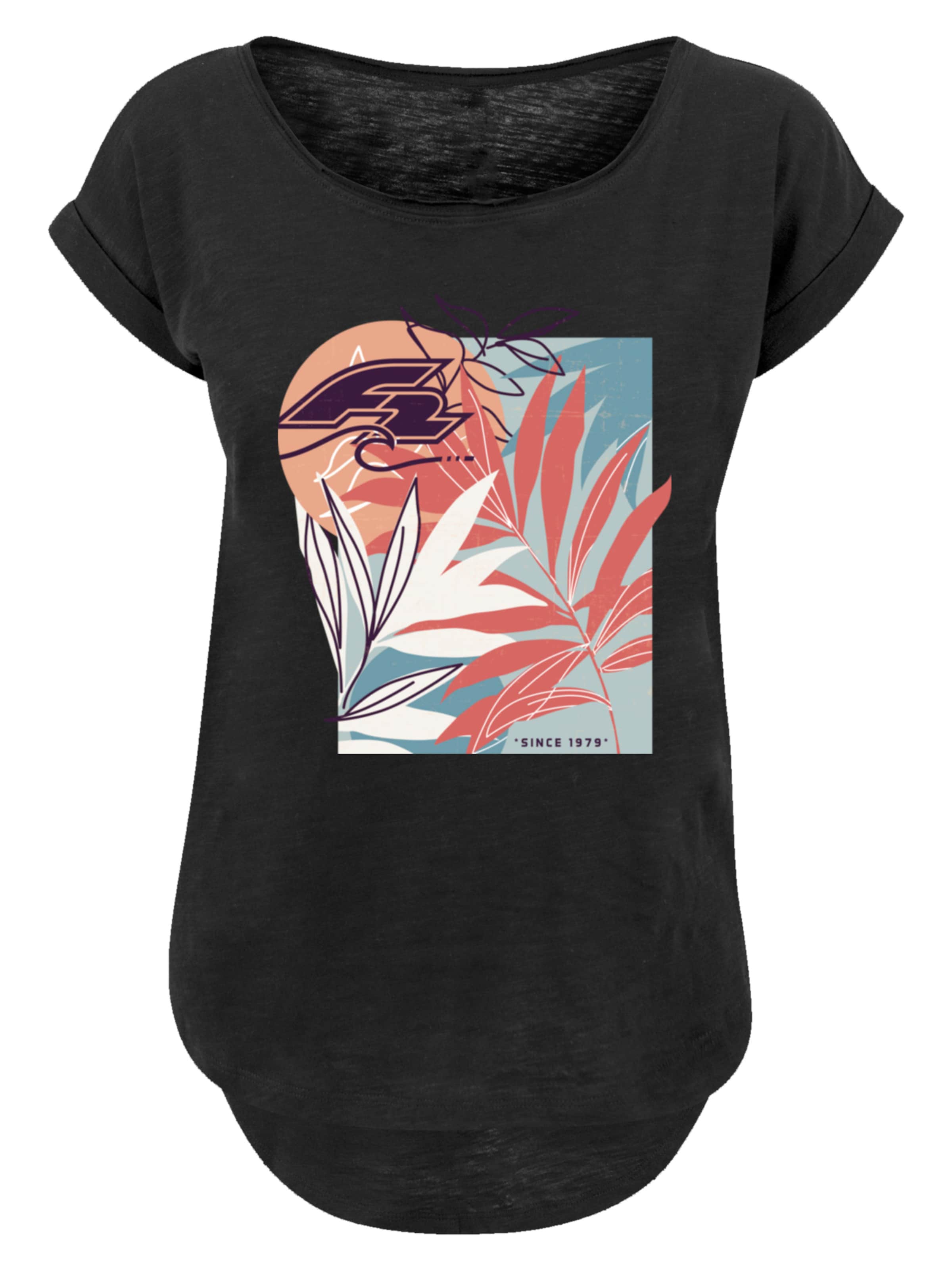 F2 T-Shirt 'F2 Beach Vibes Sommer Style' in Schwarz: Vorderseite