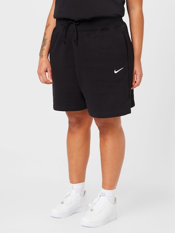 juoda Nike Sportswear Laisvas Sportinės kelnės: priekis