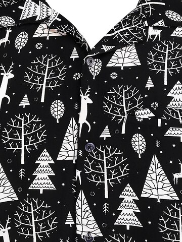 Regular fit Camicia 'Christmas Reindeer' di King Kameha in nero