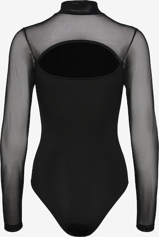 PIECES Shirt Bodysuit 'FIB' in Black: front