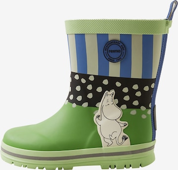 Reima Rubber Boots 'Magisk Moomin' in Green: front