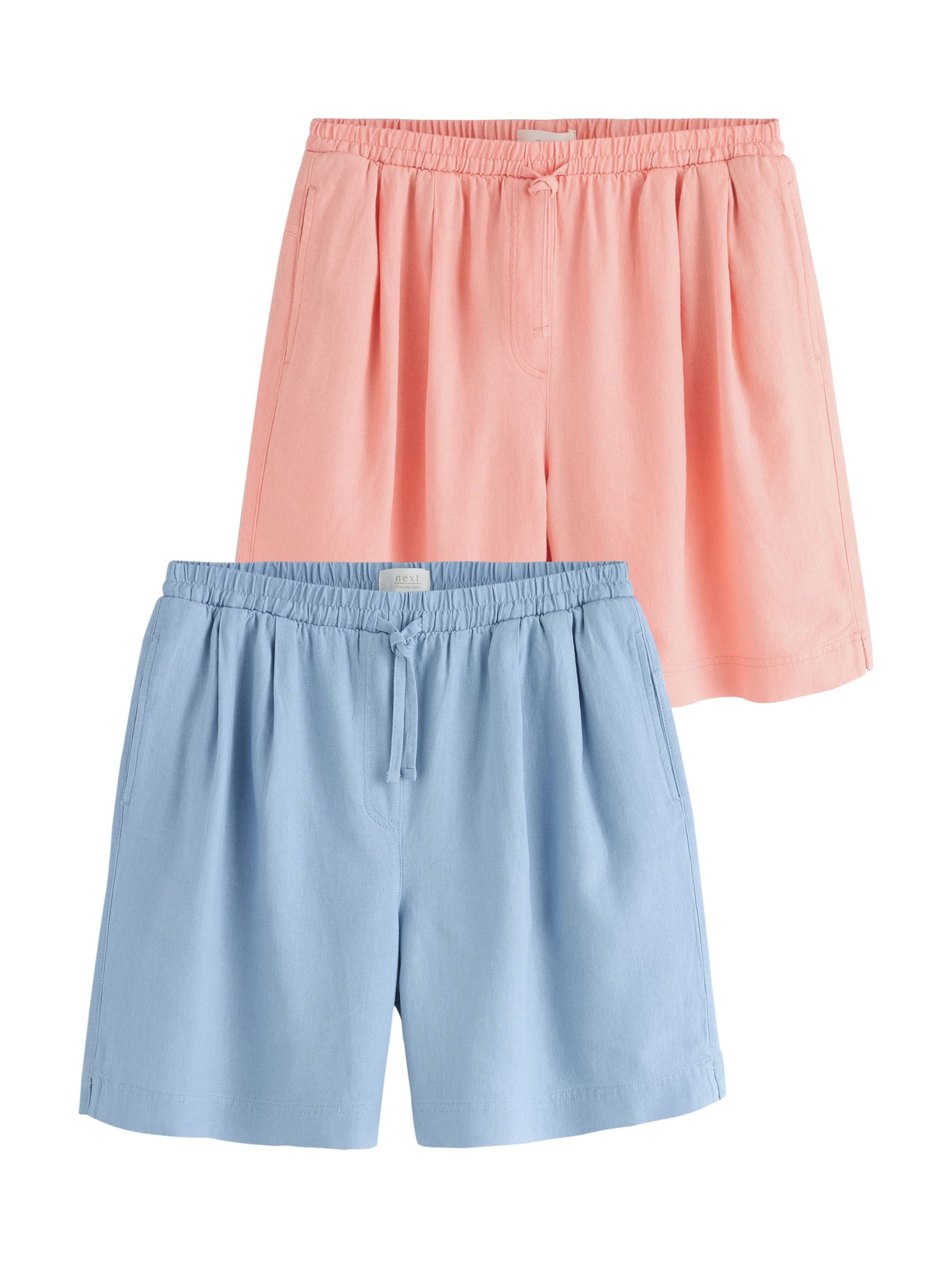 Next Pantalon en 34 en bleu clair / corail, Vue avec produit