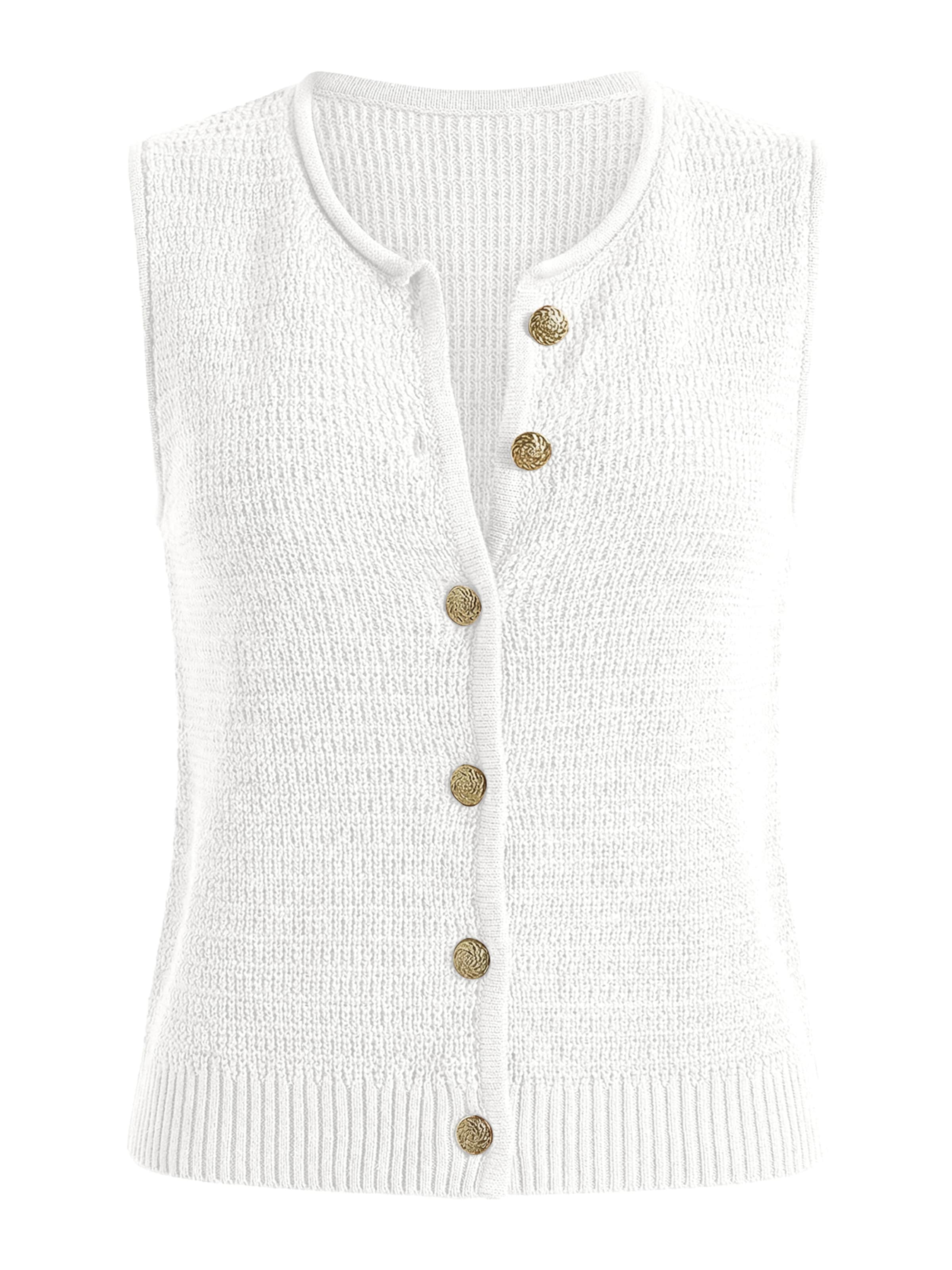 Imily Bela Gebreide bodywarmer in Wit: voorkant