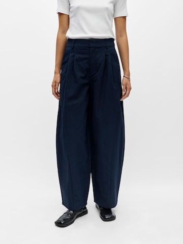 OBJECT Barrel Pleat-front trousers 'OBJTanya' in Blue: front